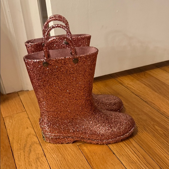 Western Chief Sparkly Pink Kids Rain Boots - Picture 1 of 3